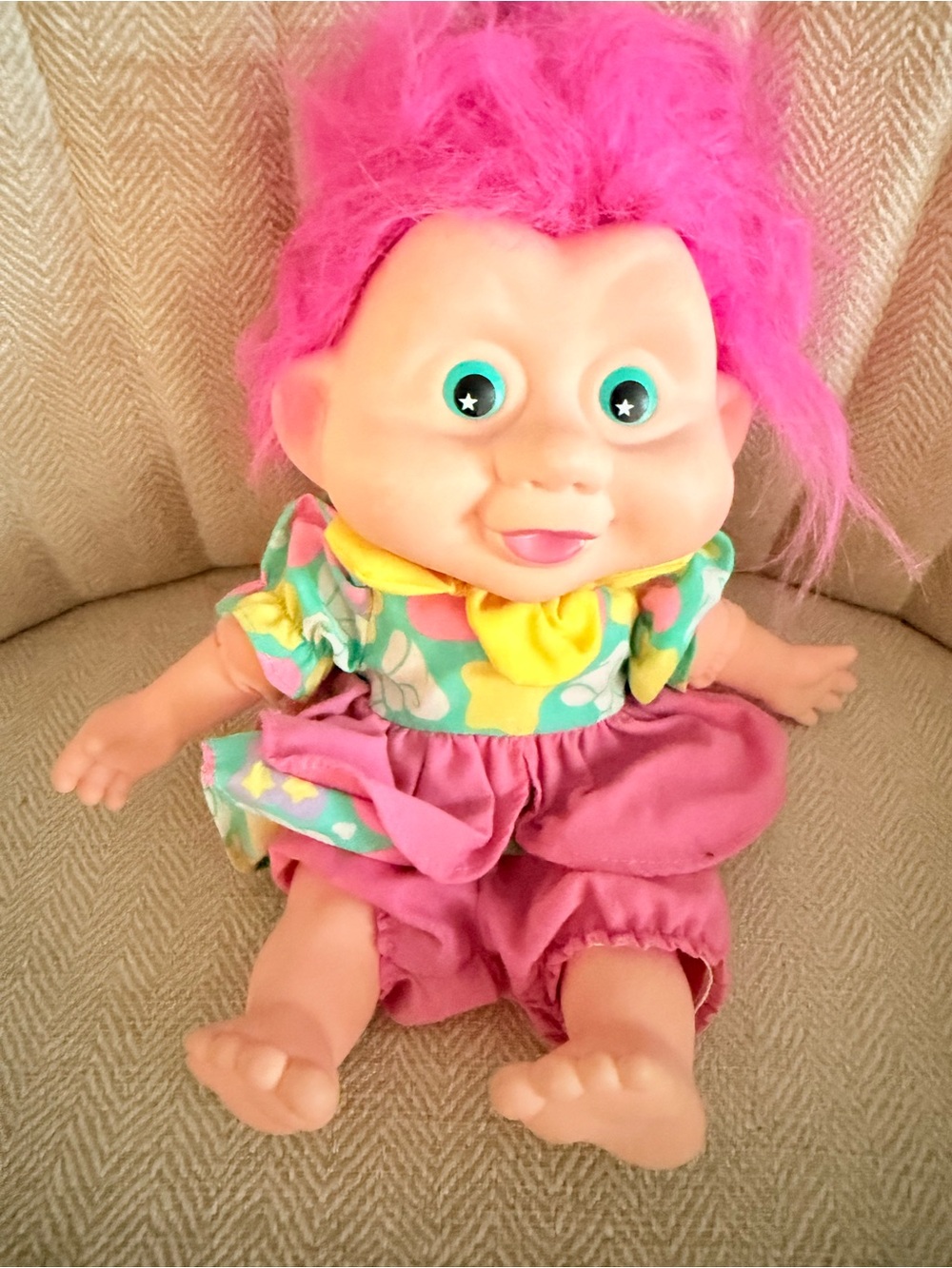 1990s vintage magic troll doll with attached fairy wings